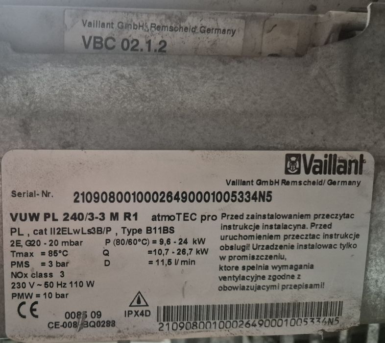 Płyta główna Kocioł piec Vaillant atmoTec pro