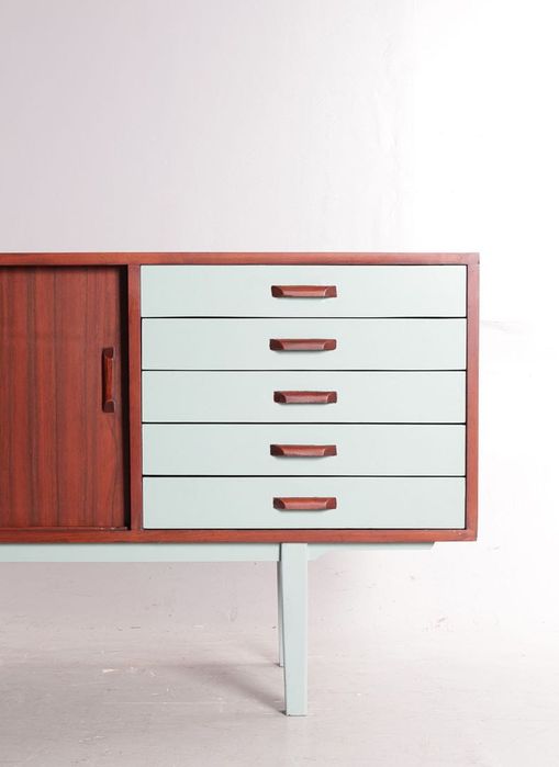 Szafka rtv | sideboard z drewna tekowego - Dania XX wiek 200cm