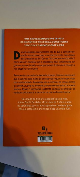 Livro "A Arte Subtil de Saber Dizer Que Se F*da" - Mark Manson