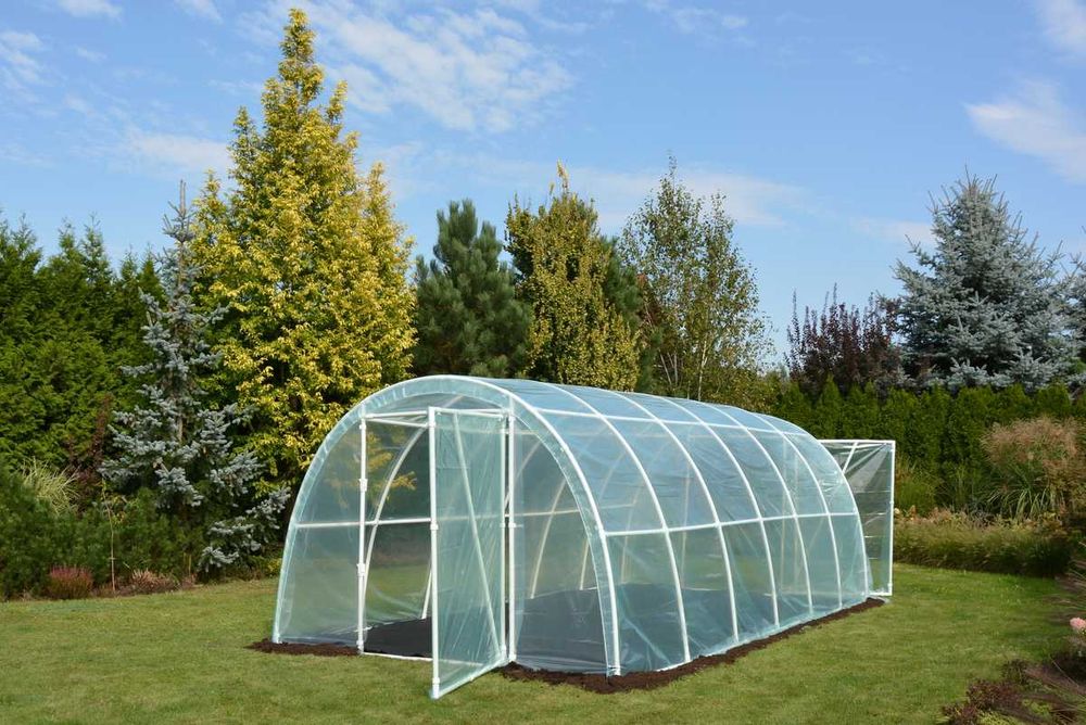 Tunel Foliowy Ogrodowy Szklarnia 6x3x2,1m Folia 4-sez LEMAR 2 Drzwi PL