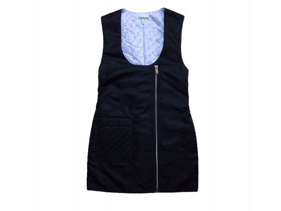 GANNI Quilted Vest Mini Dress Kamizelka Damska Czarna r. 34