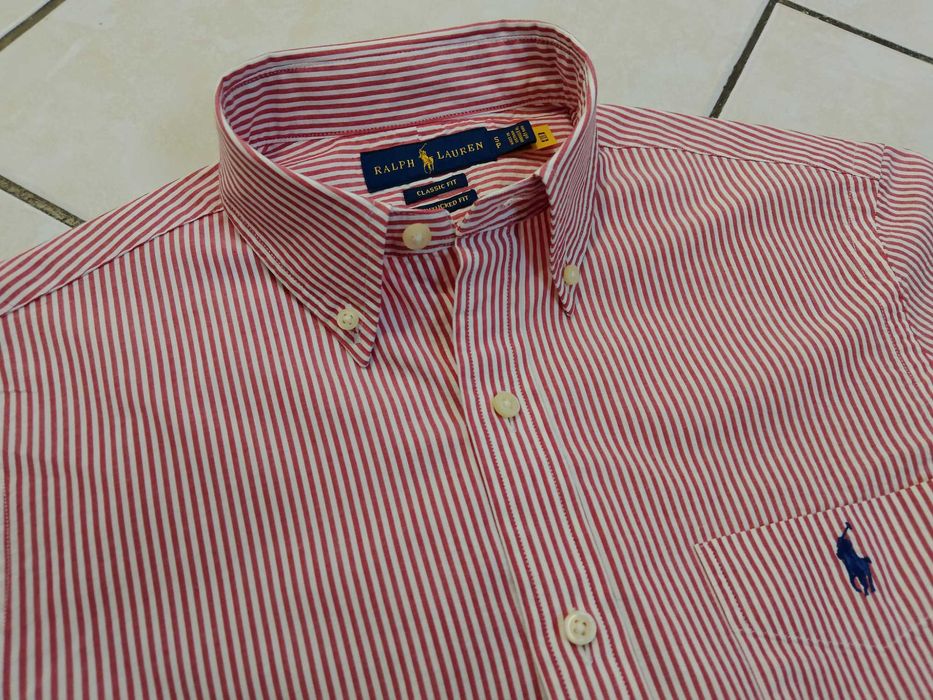 RALPH LAUREN USA - NOWA! z LOGO Koszula Męska krótki rękaw rozmiar M