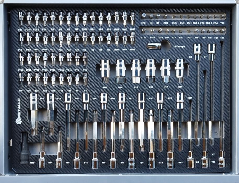Nowa XXL Szafka narzedziowa 295 elementów 8 wyposazonych szuflad
