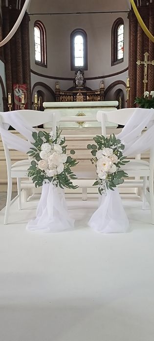 Dekoracje weselne, dekoracja kościoła, ślub, wesele, kwiaty, florystyk