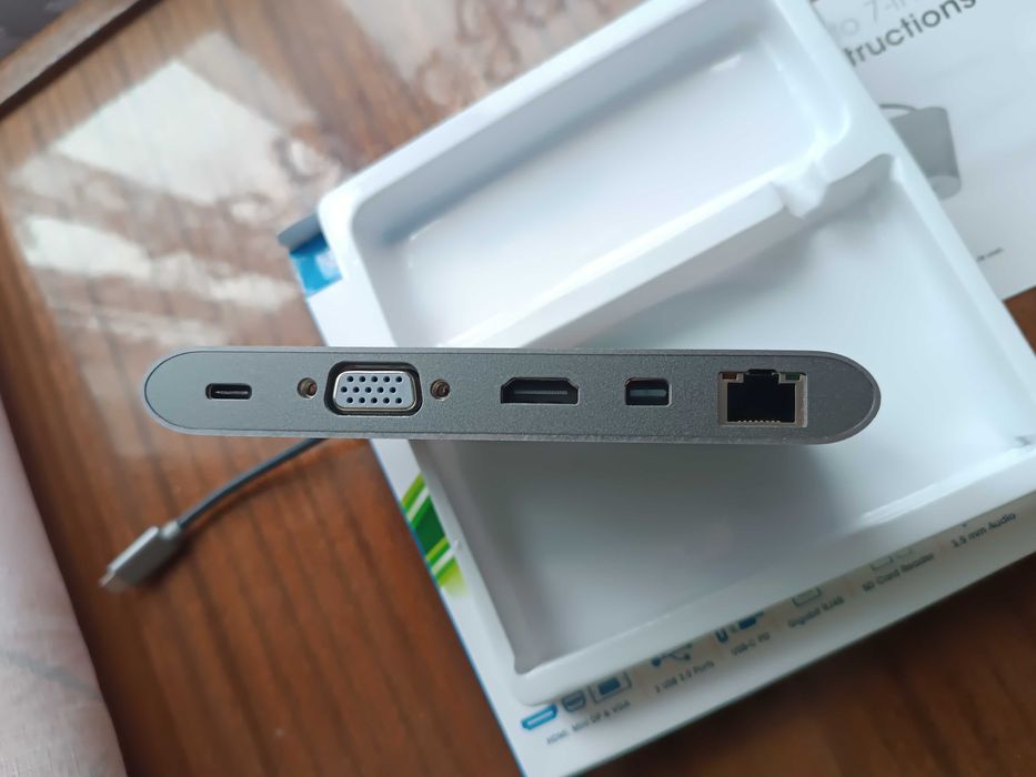 Новая Док-станция Manhattan SuperSpeed USB-C to 7-in-1 silver (152808)