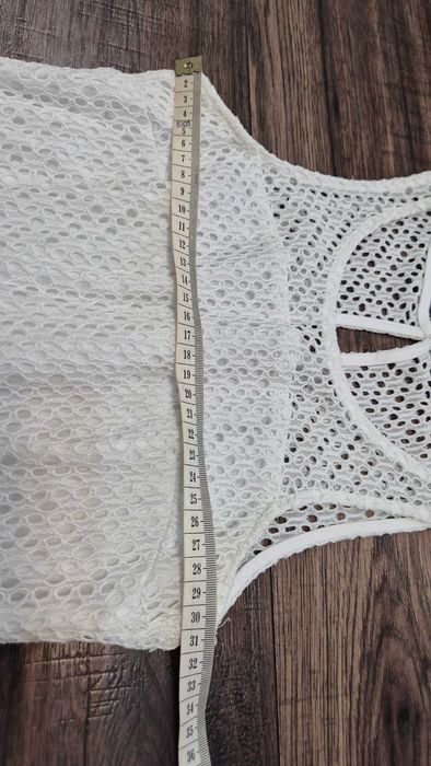 sukienka cropp biała koronka S 36 bawełna lato 057 I must have