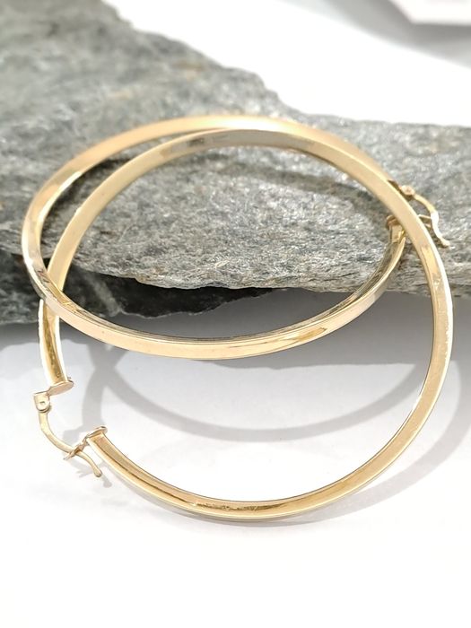 Piękne Złote kolczyki Kółka 585 Nowe 6 cm