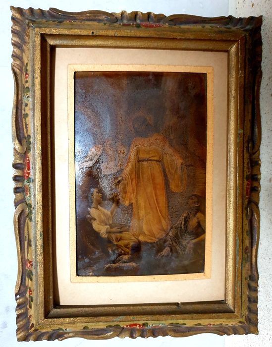 Rara antiga imagem religiosa Cristóleo ressurreição de Cristo