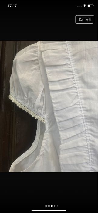 Biała elegancka bluzeczka z falbankami na okazyjne dni