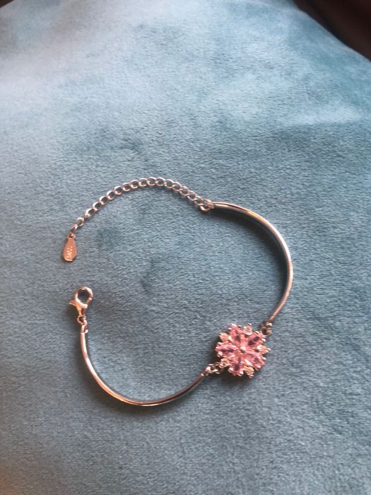 Bransoletka 925 essa różowy kwiat