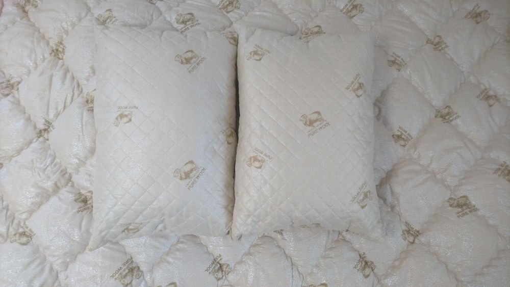 Ковдра подушка шерстяна PURE WOOL одіяло одеяло овеча шерсть комплект