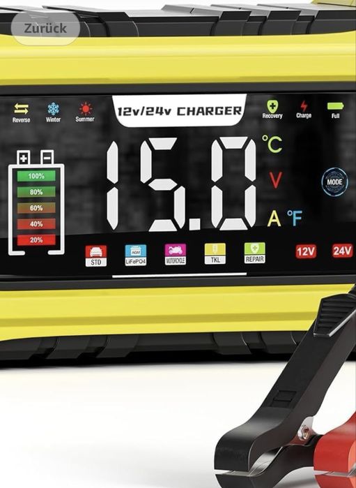 Зарядний пристрій 15A 12v-24v LifepO4 AGM GEL  Свинець відновлення АКБ