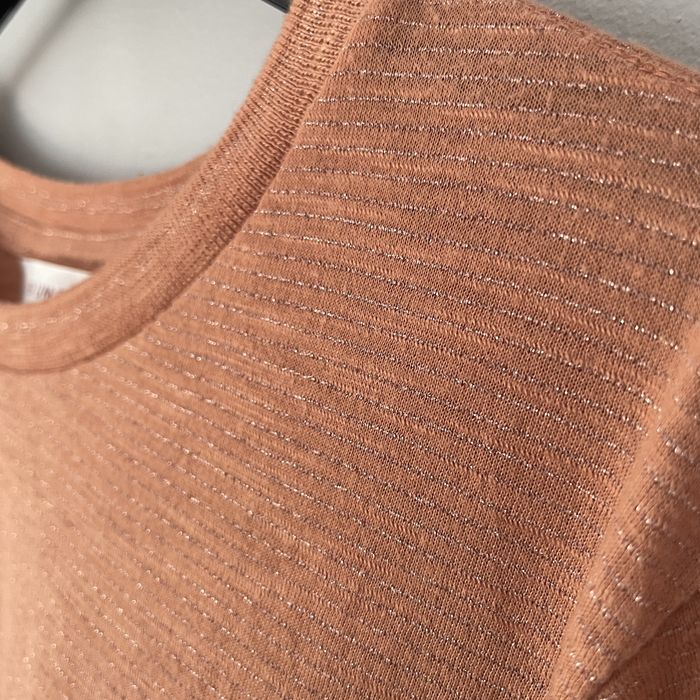 Cienki sweterek bluzka z długim rękawem złota nitka PER UNA india M