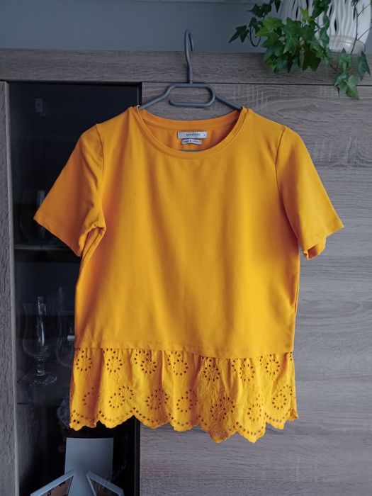 Żółta Bluzka Falbanka S Reserved