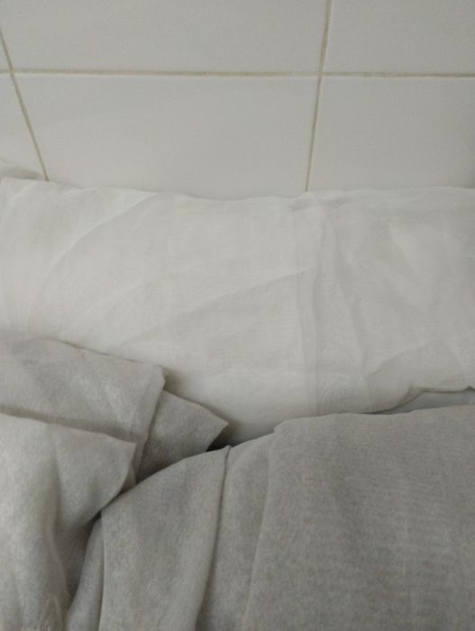 Cortinas brancas três peças com bordado