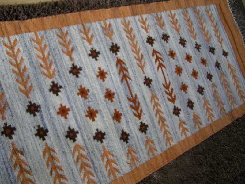 Kilim PRL "Krzyżyki i gałązki " II poł. XXw.