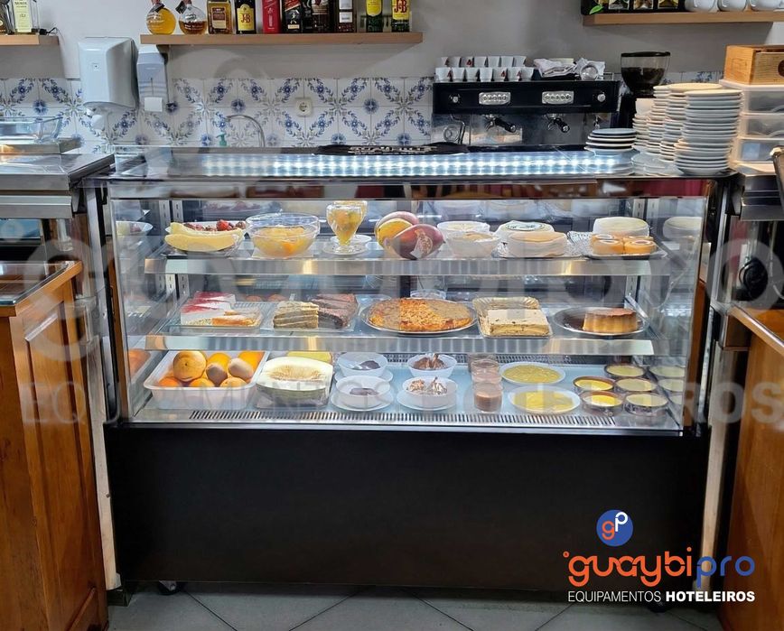 Vitrine Refrigerada Panorâmica Pastelaria/Café - Nova | 90 a 180cm