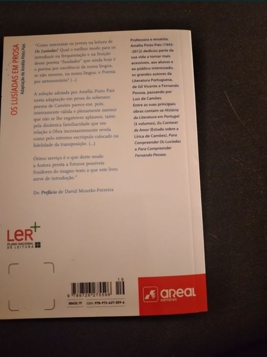 Livro Os Lusíadas em prosa, adaptação de Amélia Pinto Pais como novo