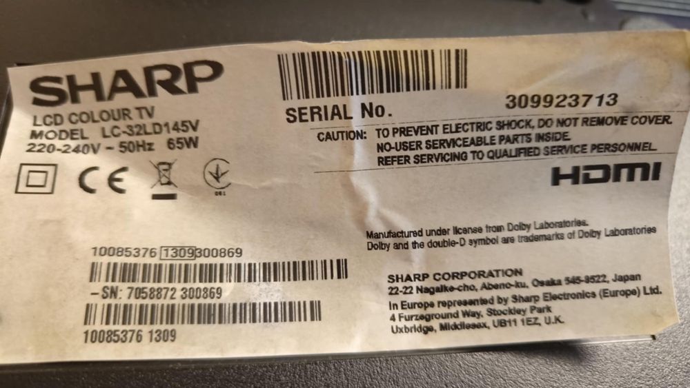 Płyta główna 17MB82-2  Sharp LC-32LD145V