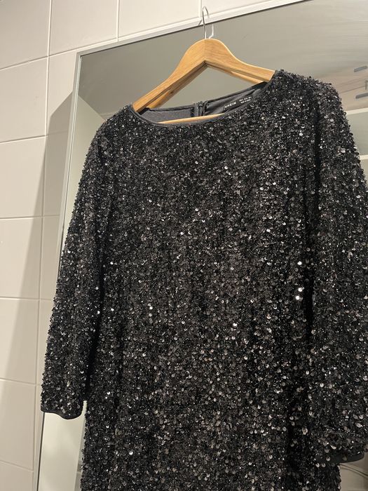 Festa Vestido Todo em  Lantejolas preto