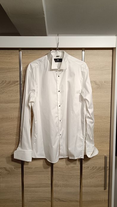 Koszula męska biała smokingowa slim