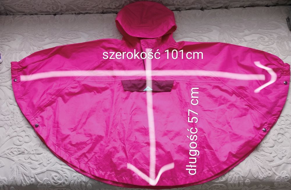 Pelerynka, ponczo dziewczęce przeciwdeszczowe, rozmiar 103-122.