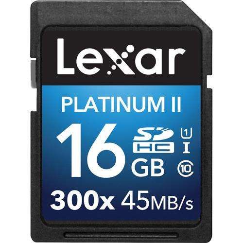 Cartão Memória Lexar ® SDHC 16GB Platinum II UHS-I 300x Classe 10-NOVO