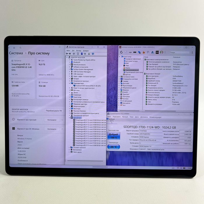 Microsoft Surface Pro 11 X Elite 16GB RAM 1TB SSD Black Гарантія Магазин