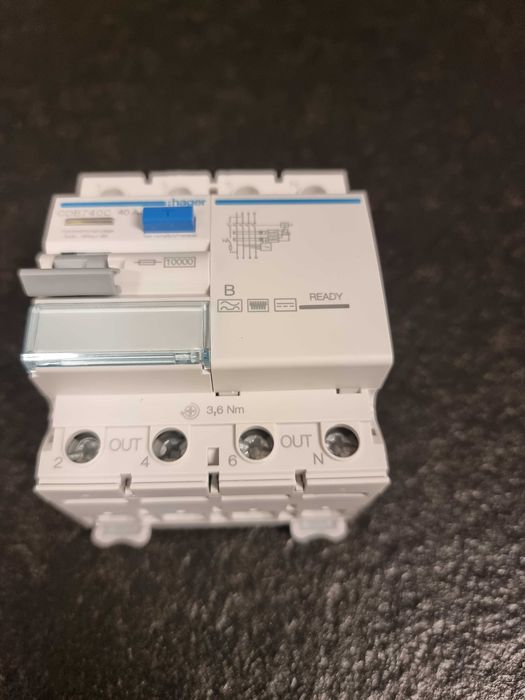 RCCB Wyłącznik różnicowoprądowy Hager CDB740C 3P+N 40A/30mA – nowy