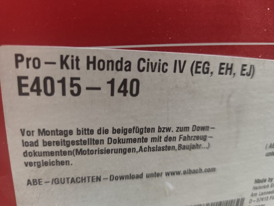 Molas EIBACH Pro Kit EG/ Delsol 30/30