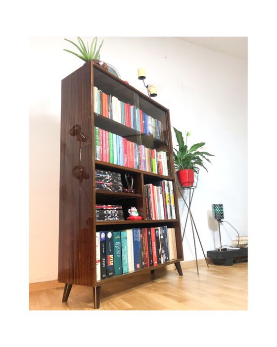 Biblioteczka regał witryna vintage prl