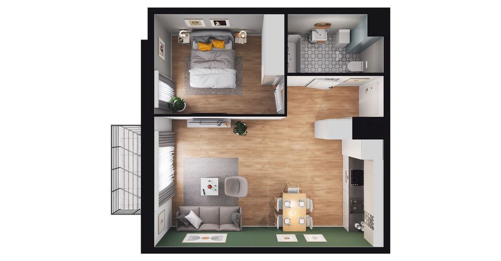 2-pokojowe mieszkanie 44m2 + balkon Bez Prowizji