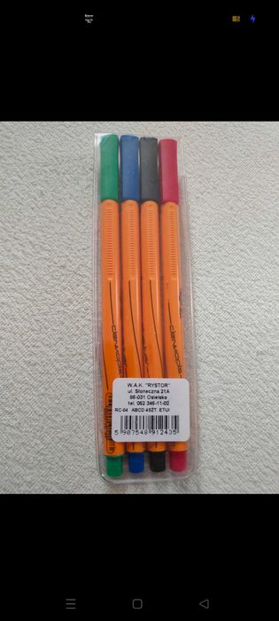 Zestaw kolorowych cienkopisów; do codziennego pisania, rysowania