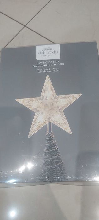 Gwiazda Led Na czubek choinki nowa baterie