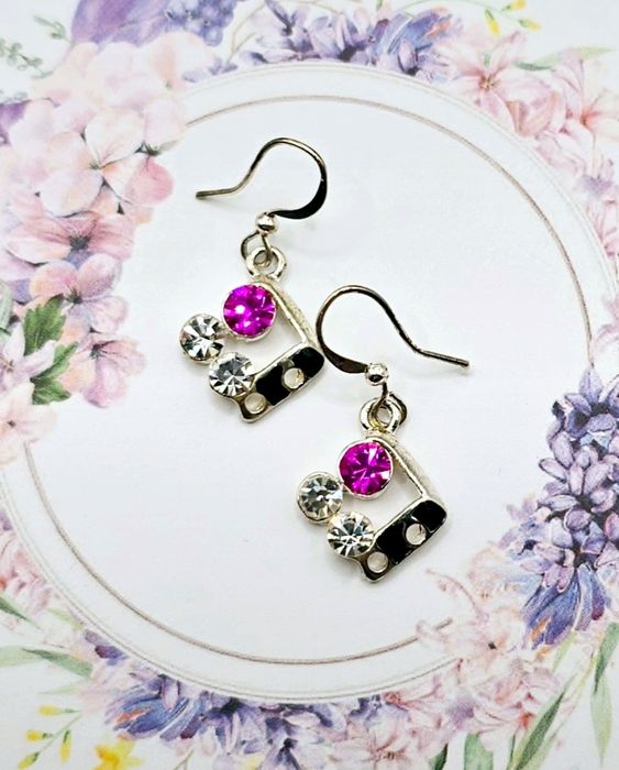 Kryształki cyrkonie delikatne srebrne kolczyki Fashion Modne