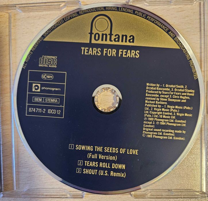 CD - Tears for fears Sowing the seeds of love