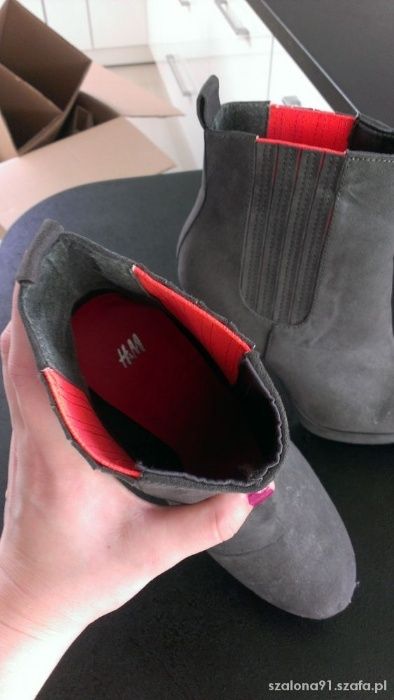 H&M botki szare 38