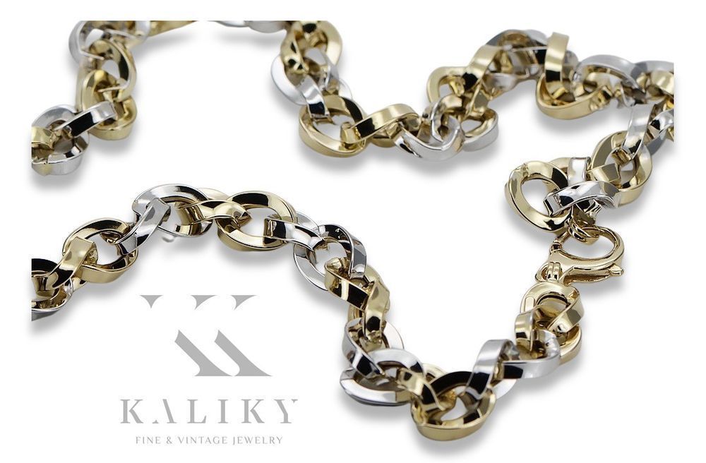 Złoty łańcuszek z żółtego białego 14k 585 złota kolia cfc024yw