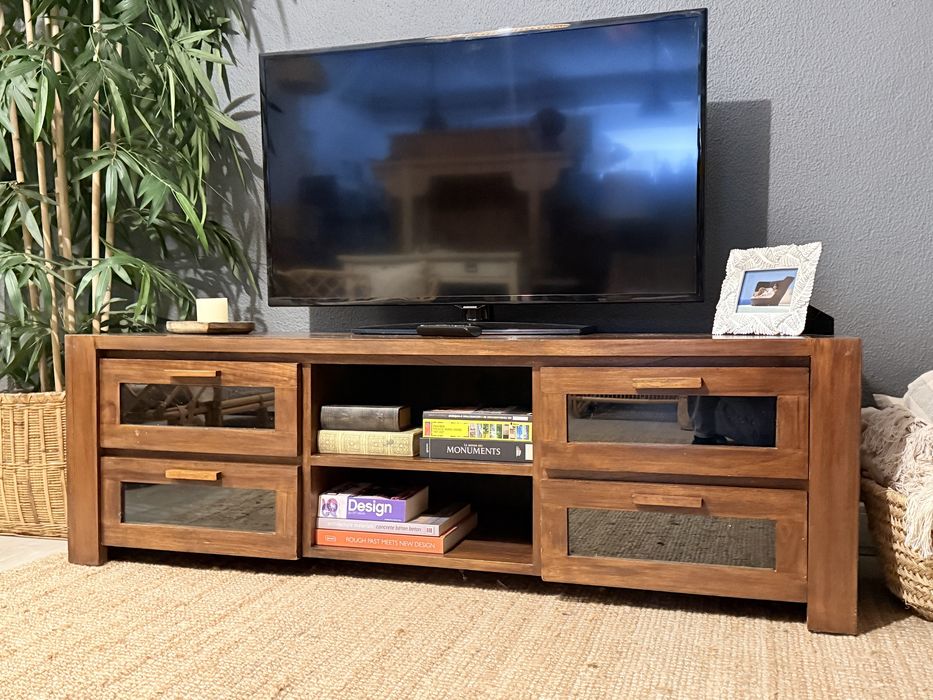 aparador, consola, armario, movel tv, acacia, arboretto, rústico