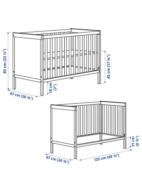 Sprzedam używane łóżeczko Ikea  + materac