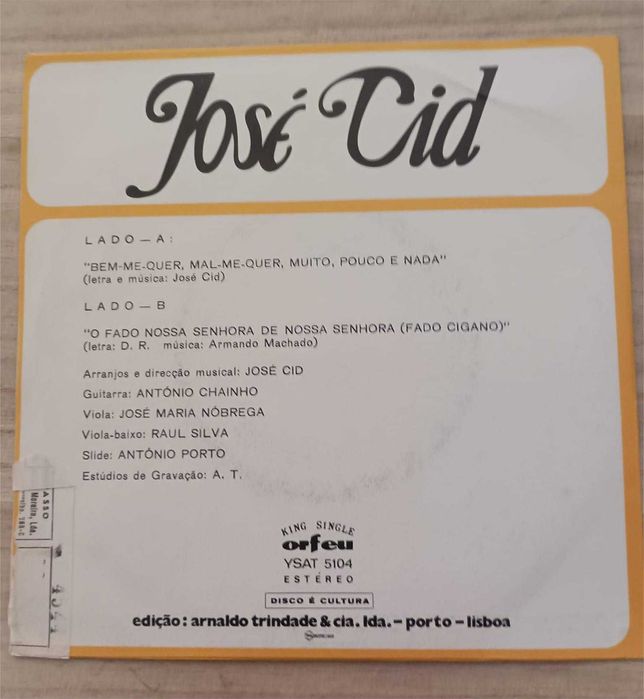 Discos de vinil do artista José Cid