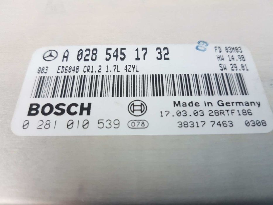 CENTRALINA DO MOTOR UCE MERCEDES VANEO (W414) FURGONETA COMPACTA 1.7 CDI VANEO (...