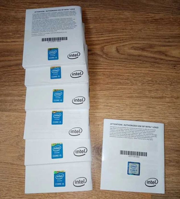 Naklejka INTEL CORE i5 - 7 sztuk