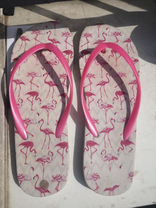 Klapki Japonki w różowe flamingi 38 /39