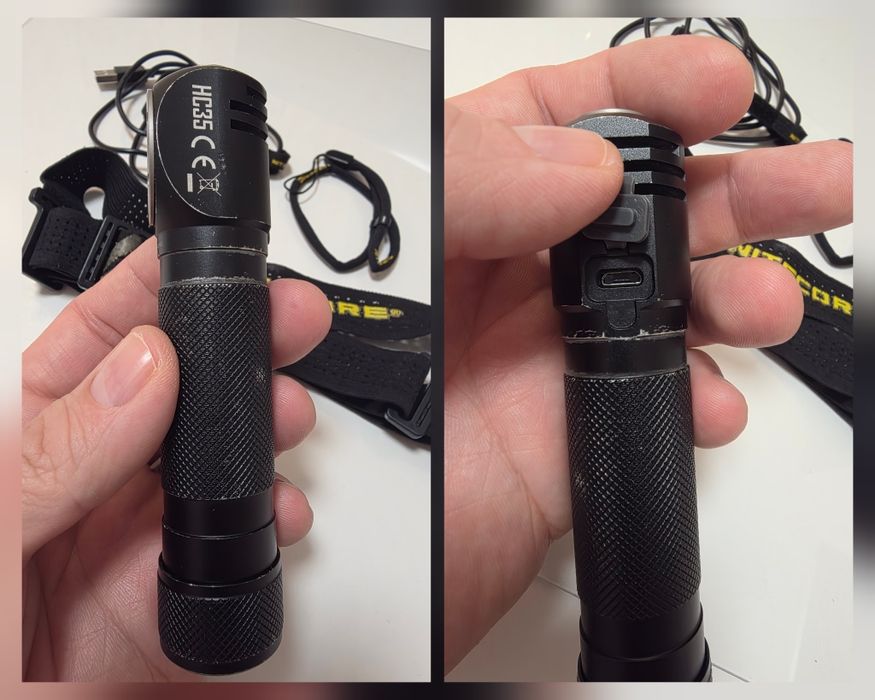 Nitecore HC35, сверхмощный налобный фонарь, с 2 аккумуляторами