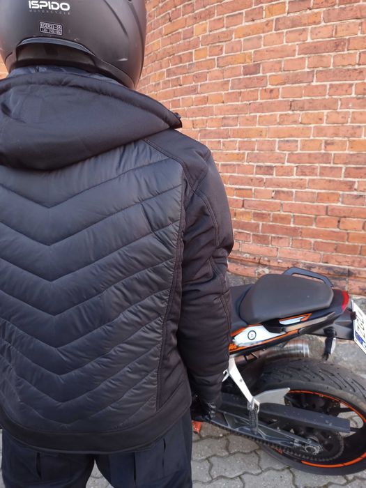 Lekka Bezpieczna kurtka Motocyklowa Czarno Siwa Ochraniacze  Nowość