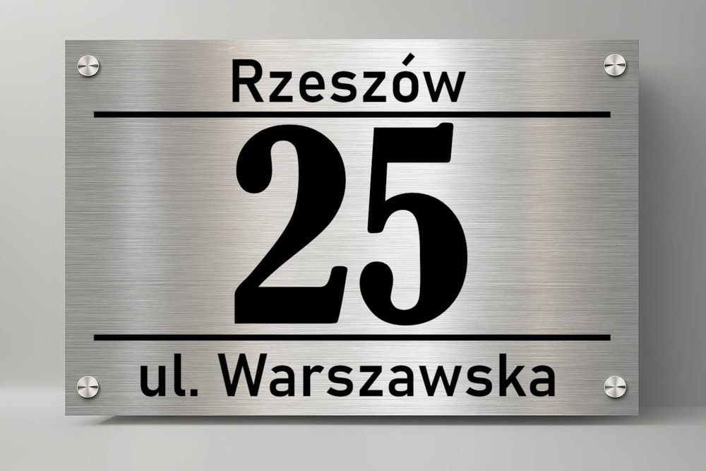 Numer na Dom Tabliczka Adresowa z numerem domu Nierdzewny numer domu