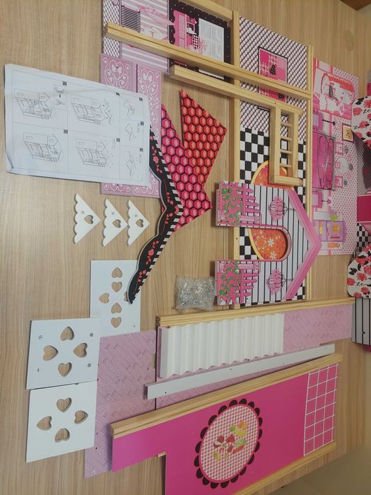 BAKAJI Domek dla lalek dla dzieci drewniany 118cm A