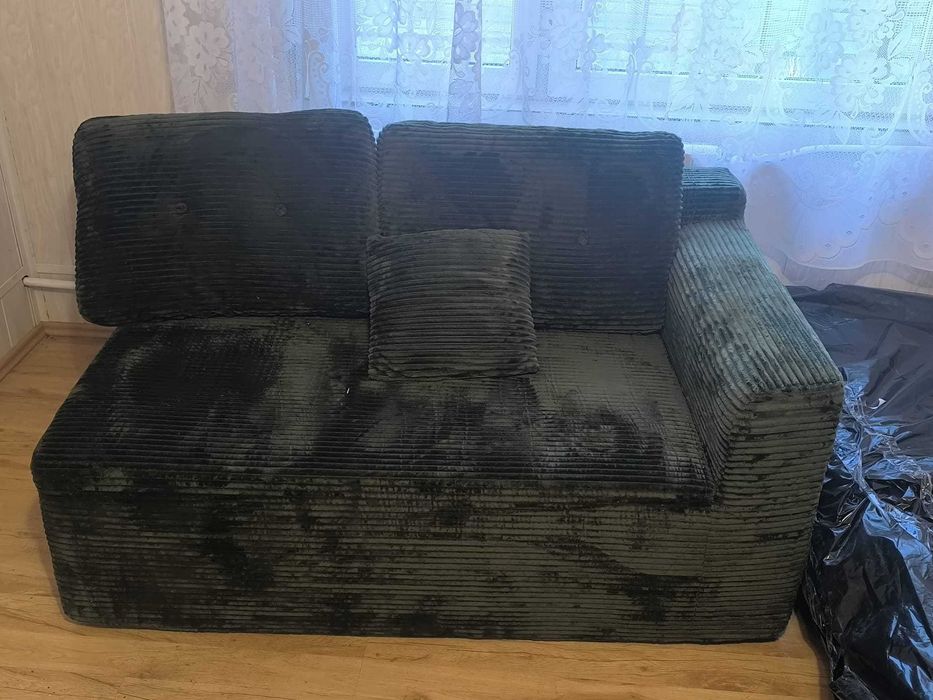 Sofa 150 cm Aksamit Zielona