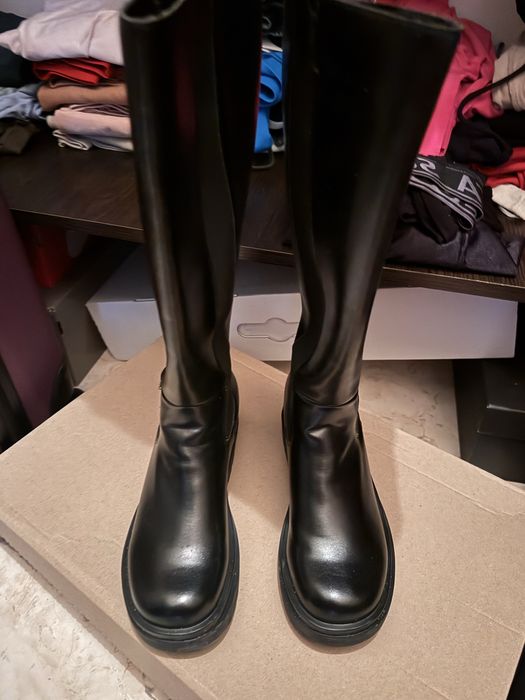 Сапоги трубы кожа